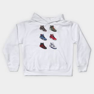 AJ 4 Retro Sneaker Collection Kids Hoodie